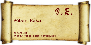 Véber Réka névjegykártya